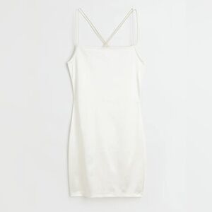 satin fitted mini dress